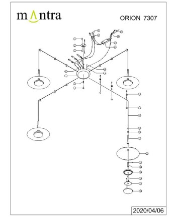 ORION * COLGANTE LED NEGRO/CUERO  4L*8W 3000K